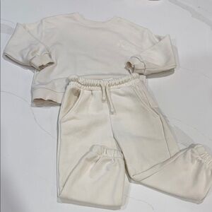 Zara Cream Kids Cream Sweatshirt and Jogger Set